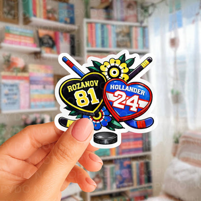 Hockey Romance, Bookish Tattoo Style Sticker