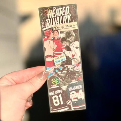 Heated Rivalry Hockey Romance Inspired Collage Bookmark: Add Tassel