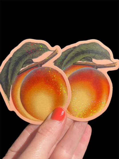 Peach Glitter STICKER 3 Inch