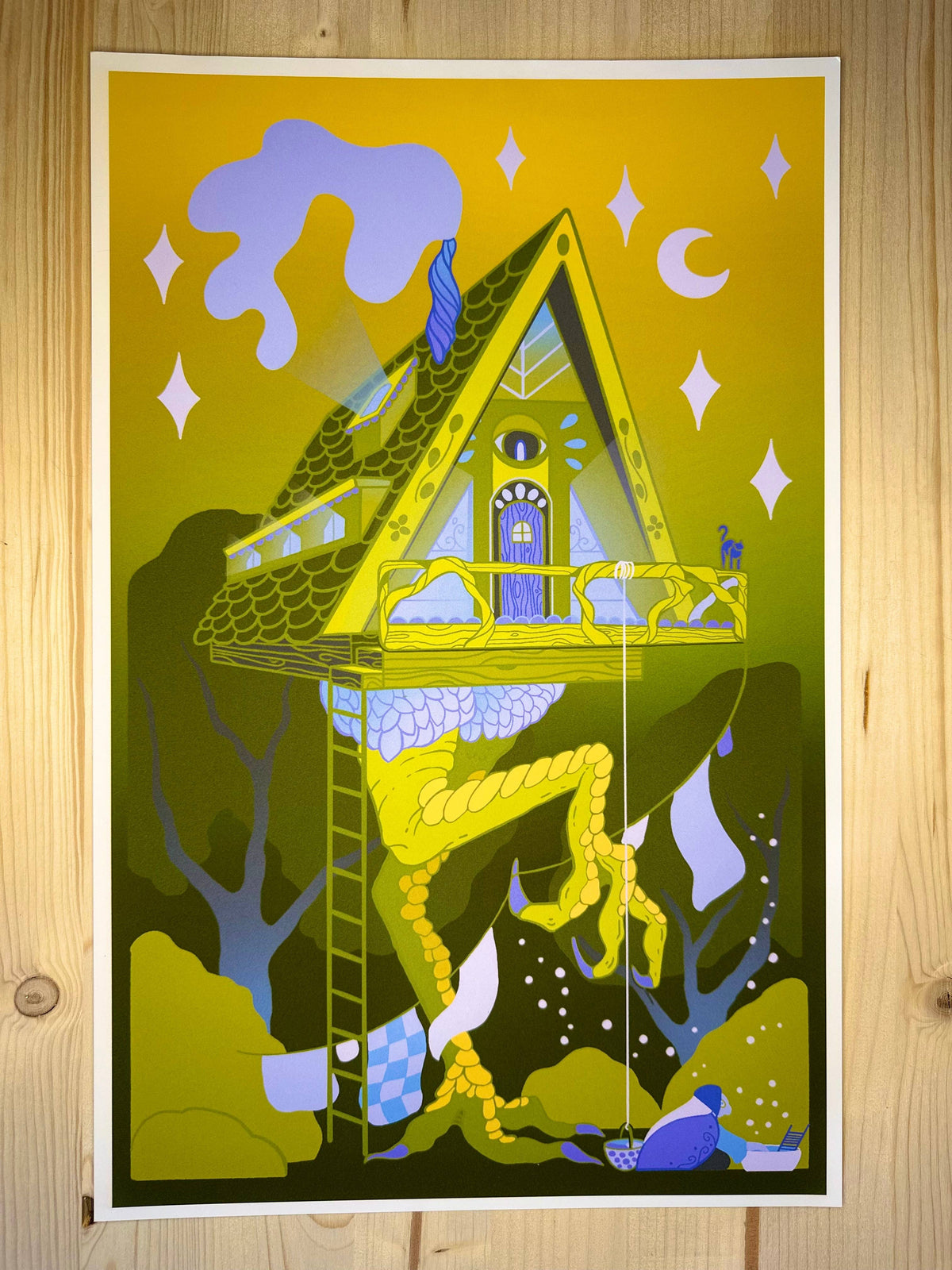 Baba Yaga Doing Laundry Print: 11x17
