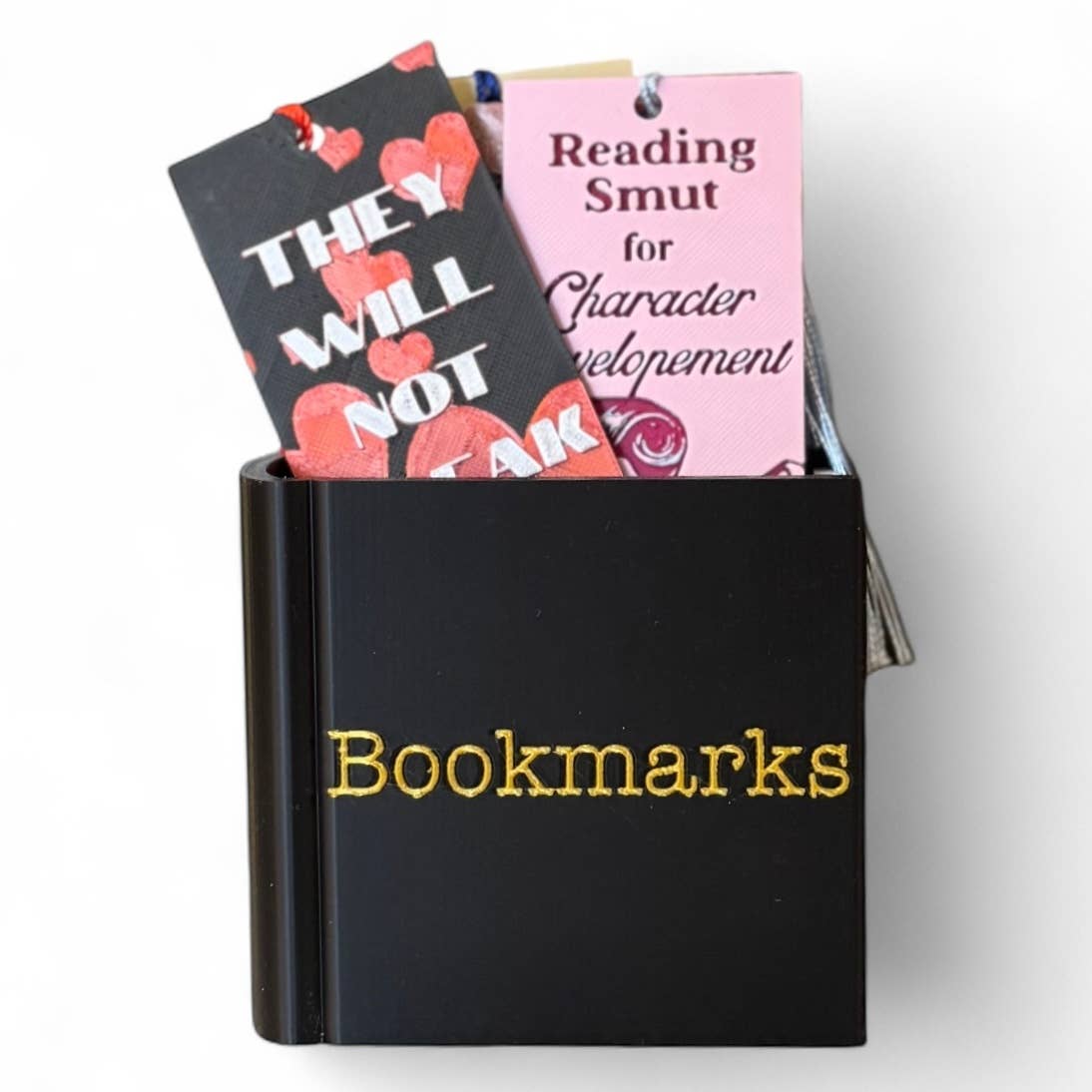 Bookmark Holder Caddy, Bookshelf Decor: Black