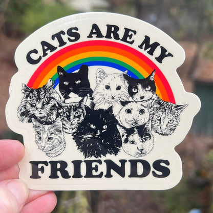 3 Inch Sticker Cats Are My Friends