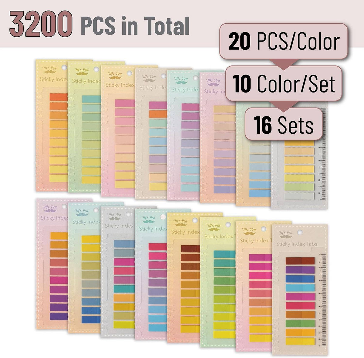 Mr. Pen Sticky Tabs - 3200 Pieces for Easy Organization