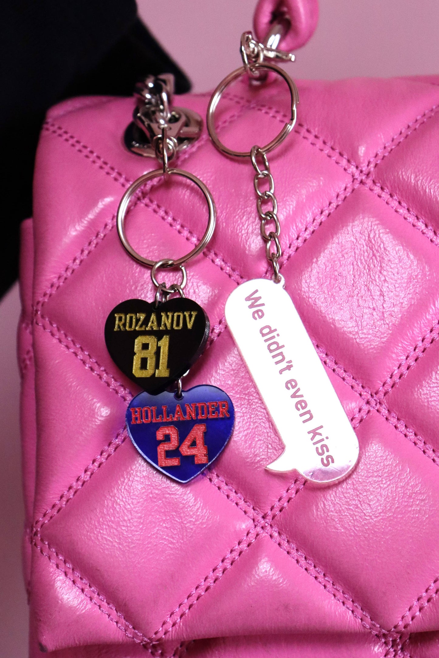 Heated Rivalry Heart Bag Charm: Glitter