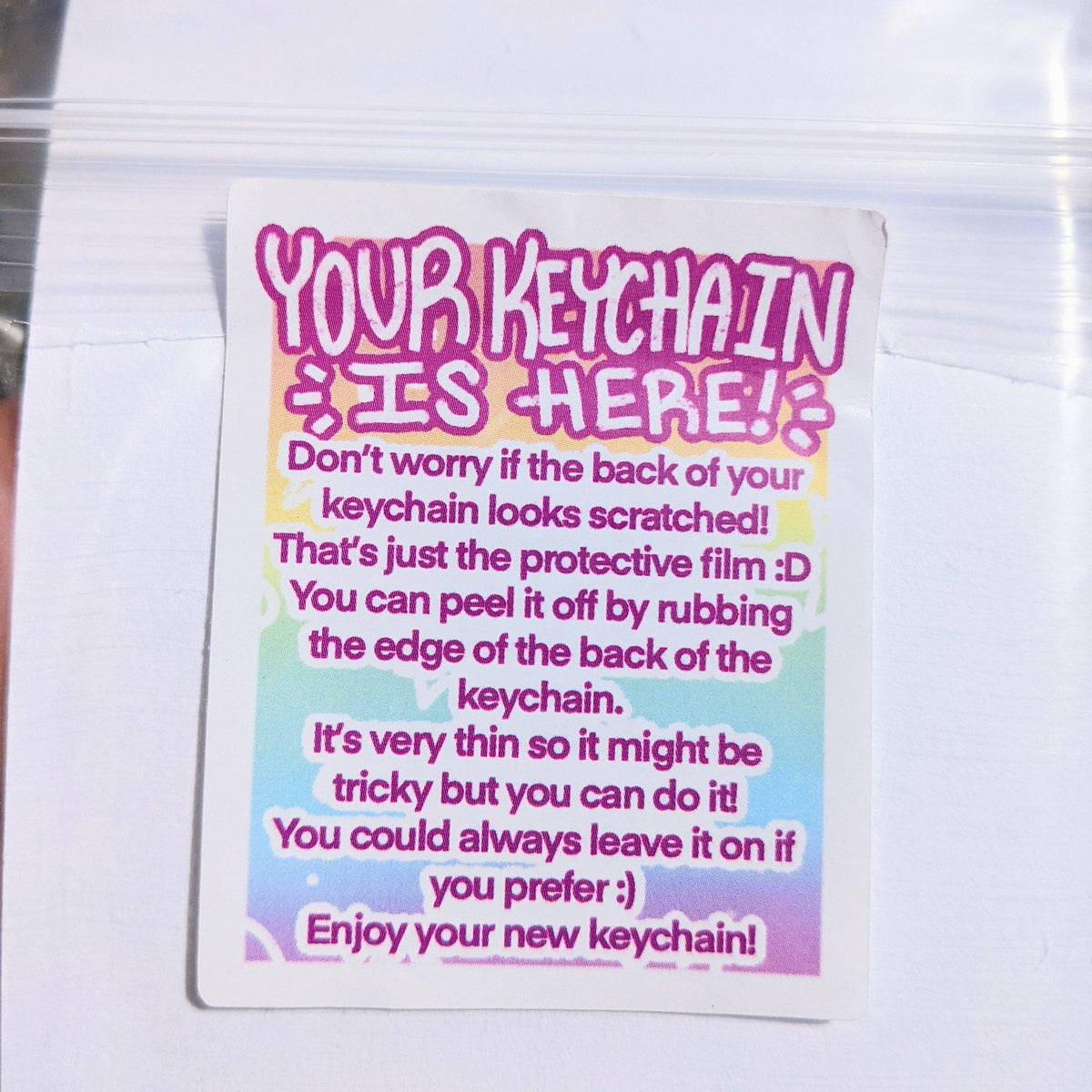 Rainbow Long Cow Keychain