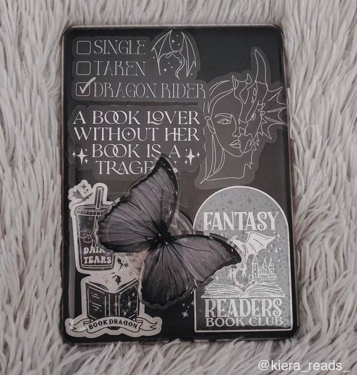 Book Lover Tragedy Sticker: Black w/White text / Matte WITH laminate