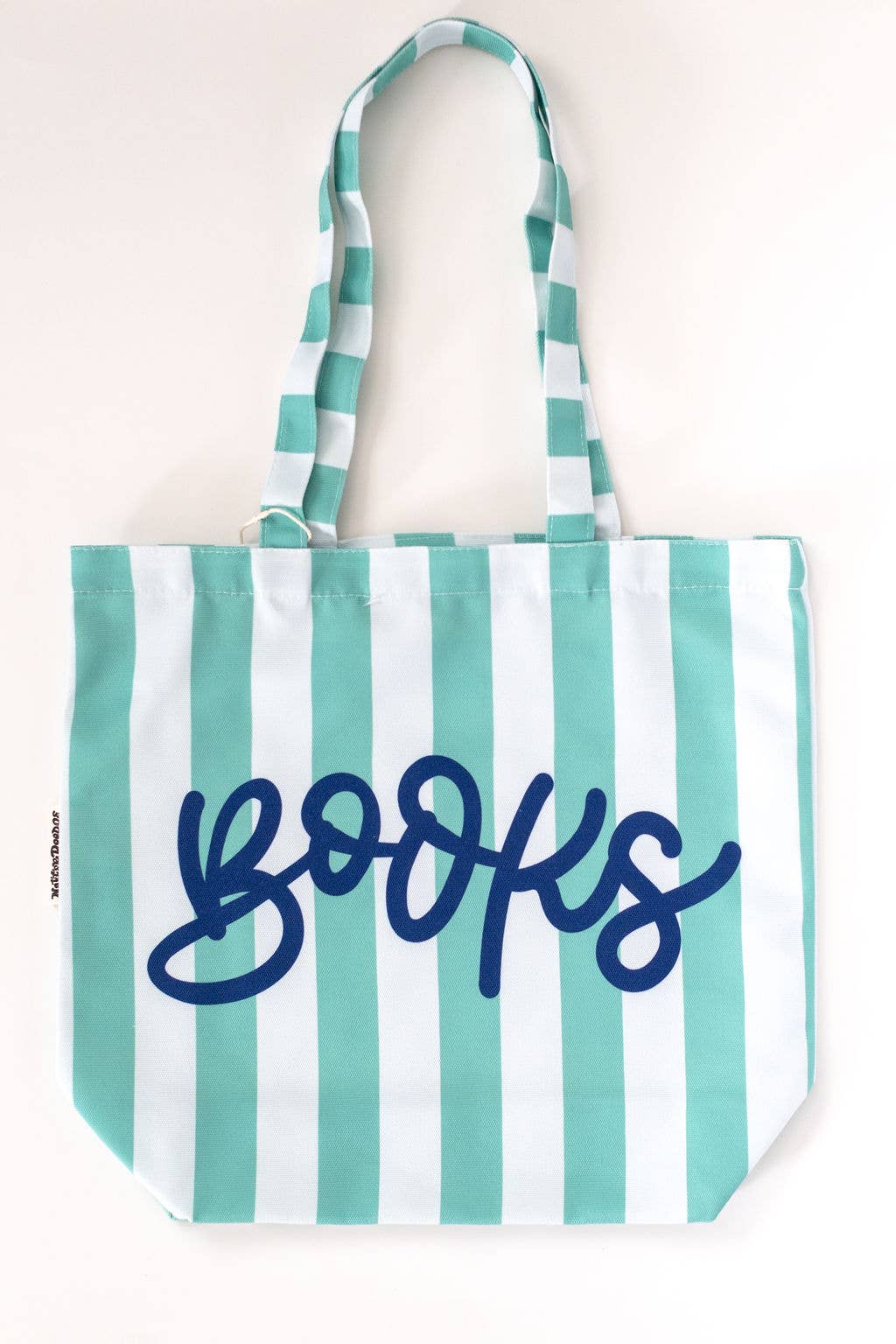 Books Blue Stripe Summer Reading Shopping Bookish Tote Bag