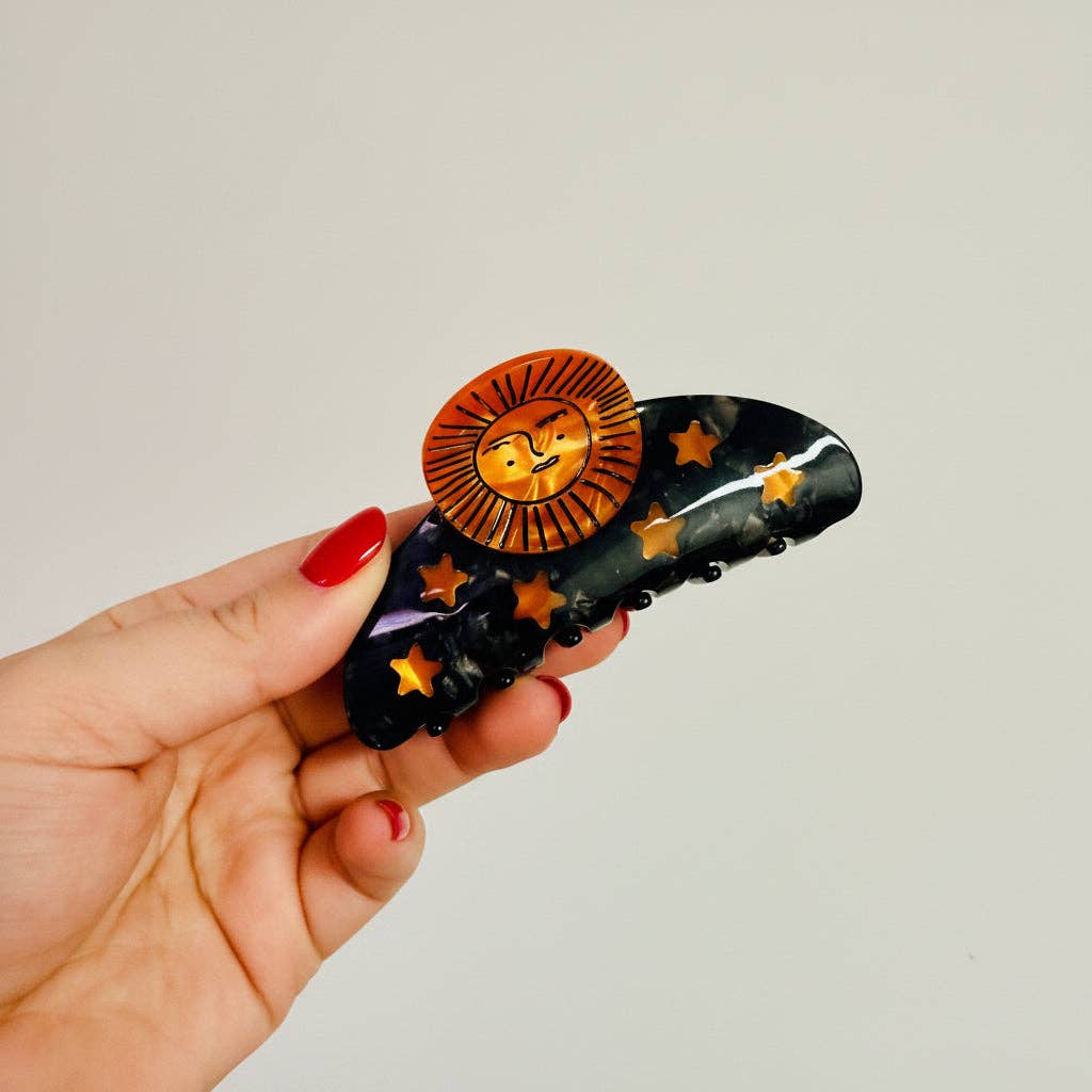 Acrylic Claw Clip, Sun Or Moon: Sun