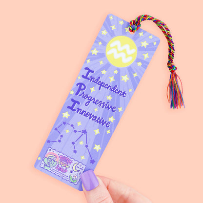 Aquarius Zodiac Bookish Horoscope Bookmark with Tassel