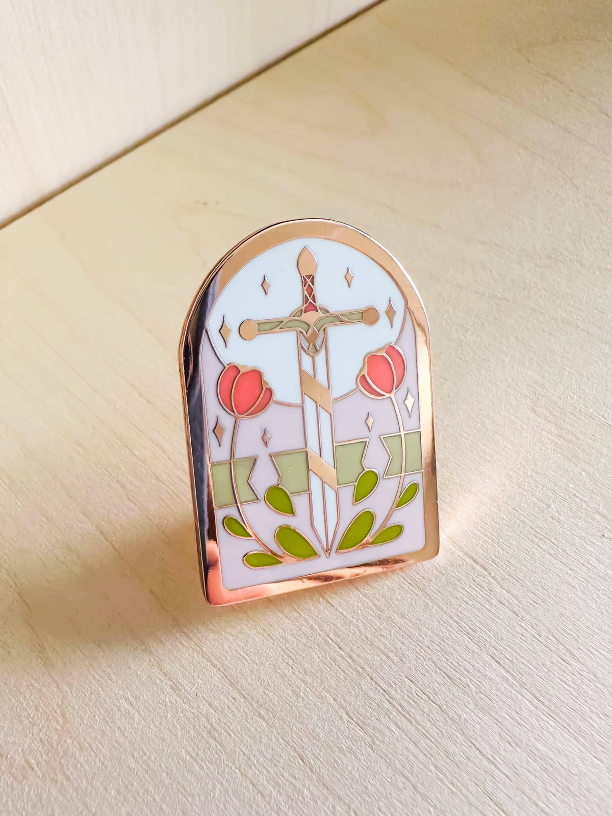 Stained Glass Sword Hard Enamel Pin