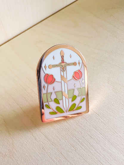 Stained Glass Sword Hard Enamel Pin