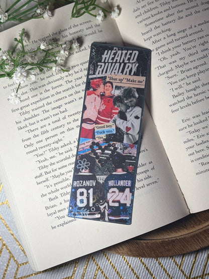 Heated Rivalry Hockey Romance Inspired Collage Bookmark: Add Tassel