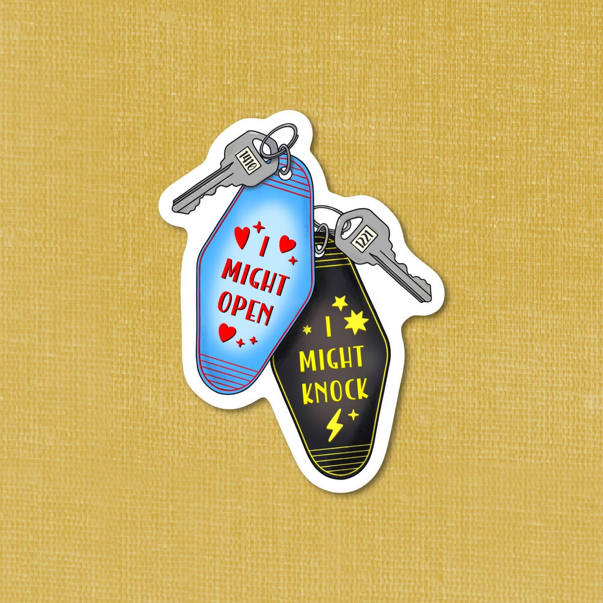 I might open/knock, hockey romance sticker 