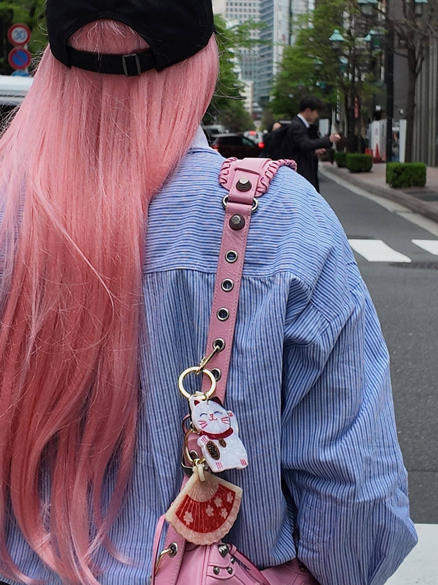 Hand-painted Lucky Cat Bag Charm & Keychain | Eco-Friendly