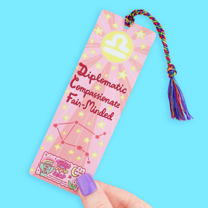 Libra Zodiac Bookish Horoscope Bookmark with Tassel