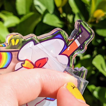 Rainbow Long Cow Keychain