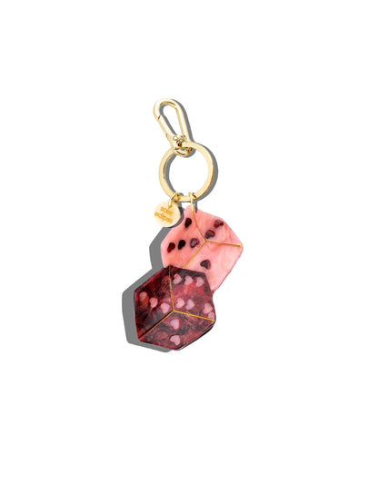 Hand-painted Lucky Dice Bag Charm + Keychain | Eco-Friendly: Pink