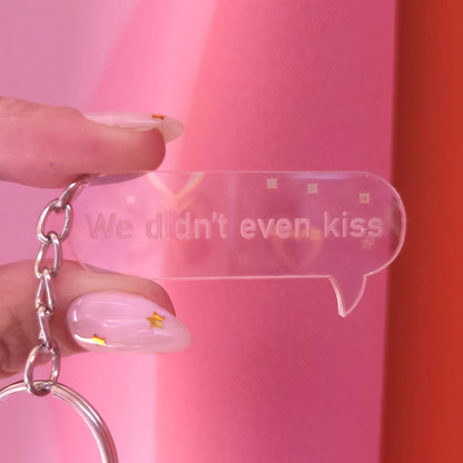 "We didn't even kiss" - Heated Rivalry Iridescent Keychains: Engraved - Holographic Hearts