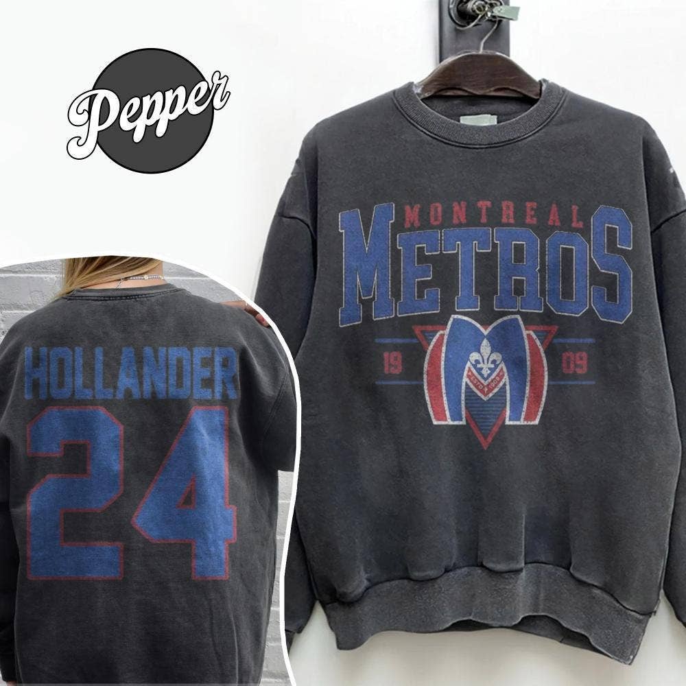 Boston Raiders Shane Hollander Retro 90S Two-Sided: T-shirt / Pepper (Comfort Colors) / XL