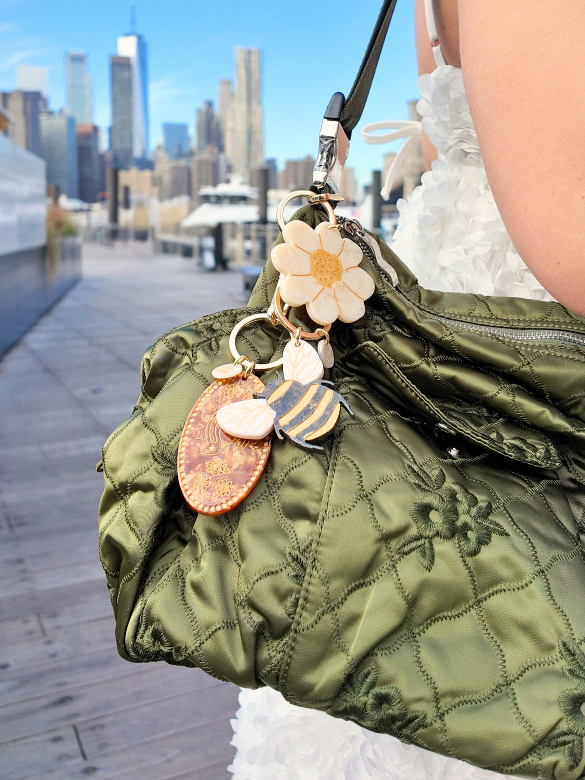 Hand-Painted Lucky Penny Bag Charm + Keychain | Eco-Friendly