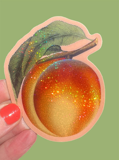 Peach Glitter STICKER 3 Inch