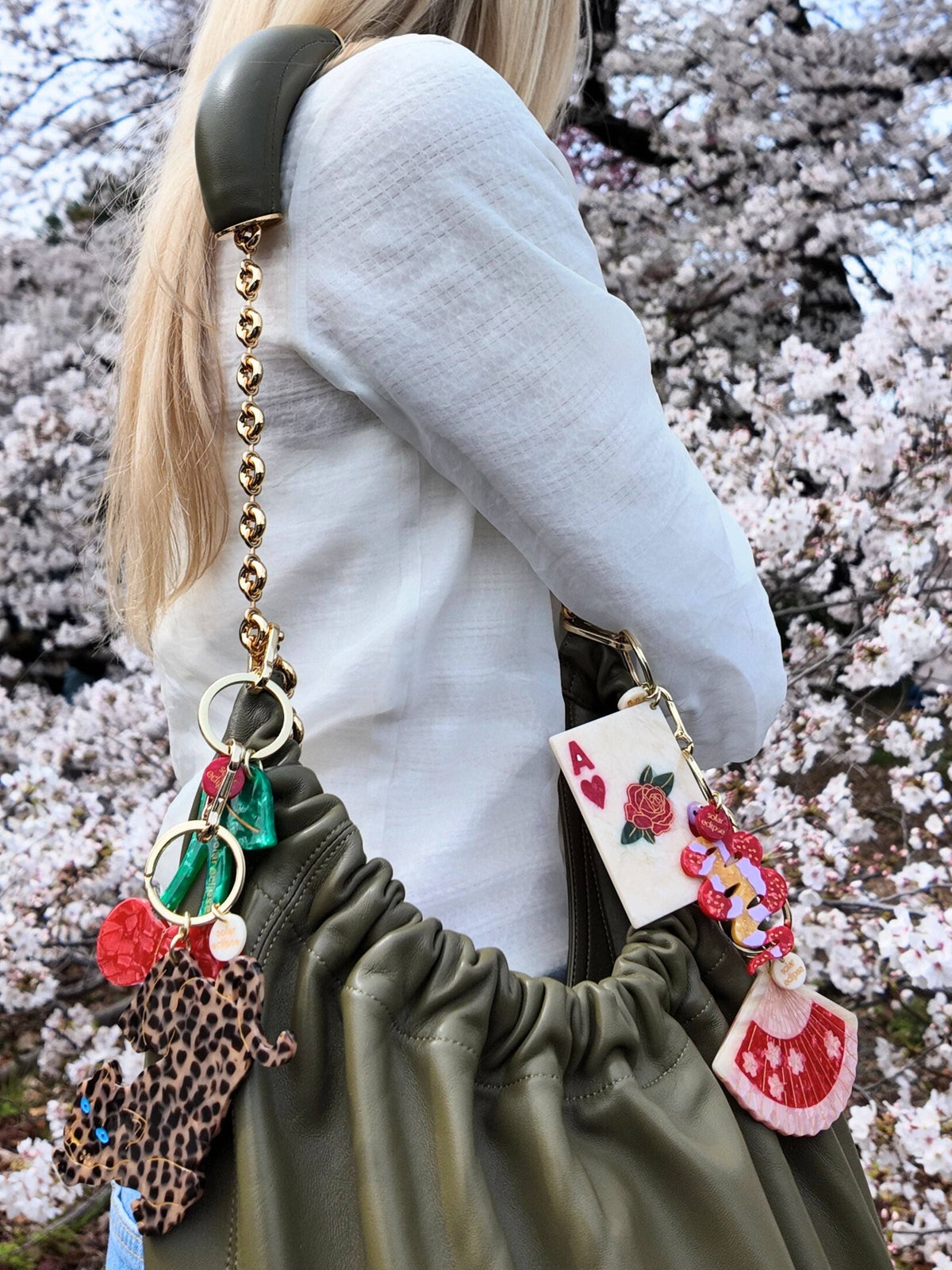 Hand-painted Ace of Hearts Bag Charm + Keychain Eco-Friendly