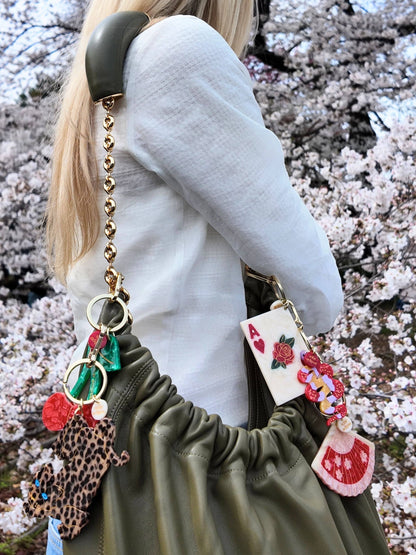 Hand-painted Ace of Hearts Bag Charm + Keychain Eco-Friendly